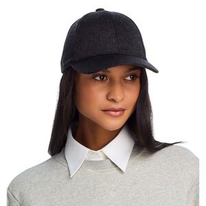 Vince Black Cashmere Baseball Cap for Women